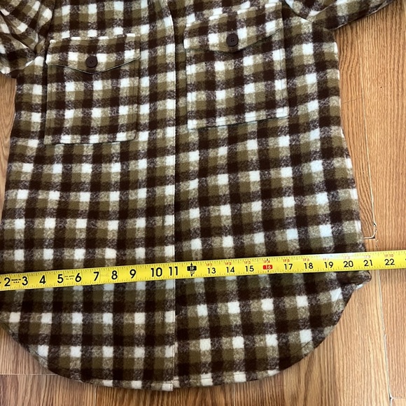 Treasure & Bond Plaid Shirt Jacket Puff Sleeve Button Up size XS - Picture 7 of 16